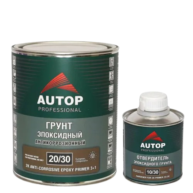 AUTOP 20/30 - 2K коррозияға қарсы эпоксидті праймер 3+1 - ашық сұр, қатайтқышы бар жинақ ATP-PR20/30-075/P3 + ATP-HR10/30-025 – Томскіде сатып алу | Autop | carpaint.kz