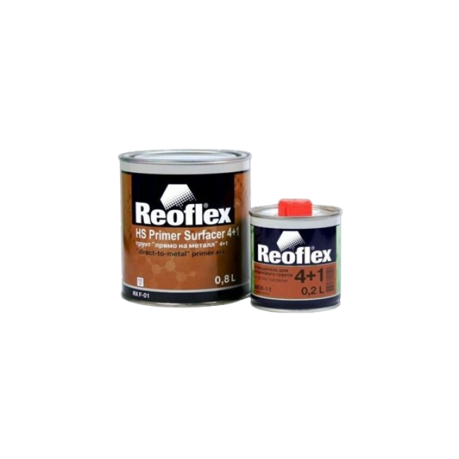 Reoflex 2K акрилді праймер 4+1 ақ + қатайтқыш, 0,8+0,2л RX F-01(W)-800 + RX H-11-200 – Томскіде сатып алу | Reoflex | carpaint.kz
