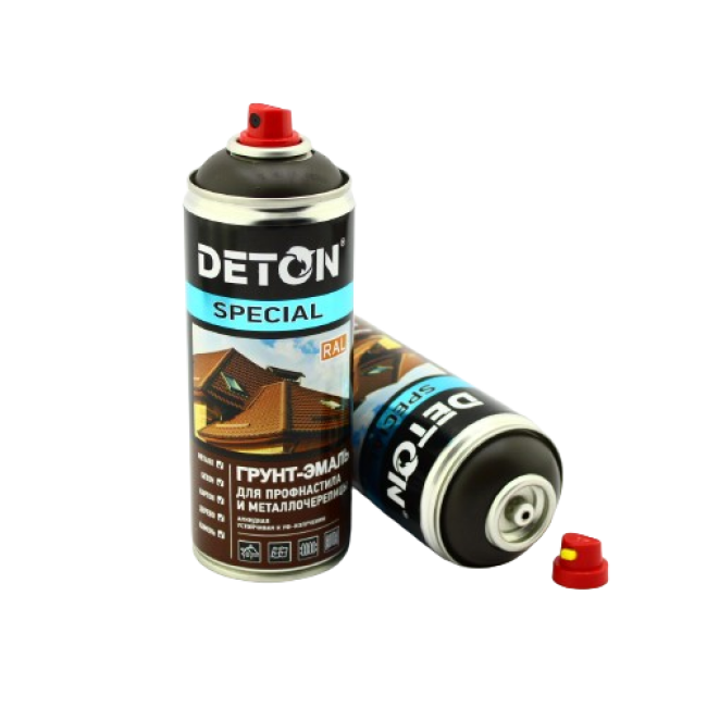 Deton RR 32 DETON SPECIAL - Primer-enamel for metal tiles - Dark brown - Aerosol, 520 ml DTN-A07298 – buy in Tomsk | carpaint.kz