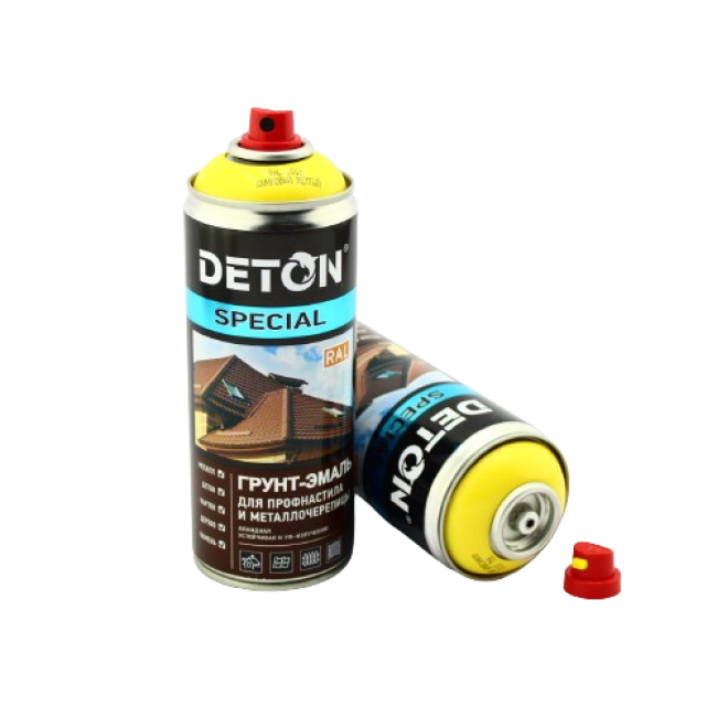 Deton RAL 1018 DETON SPECIAL - Primer-enamel for metal tiles - Zinc yellow - Aerosol, 520 ml DTN-A07364 – buy in Tomsk | carpaint.kz