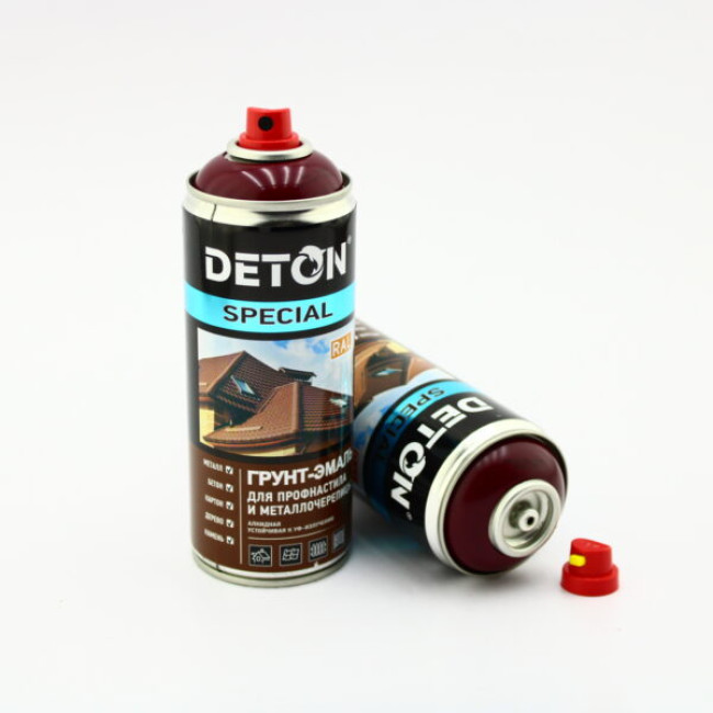 Deton RAL 3005 DETON SPECIAL - 金属瓷砖搪瓷底漆 - 红酒 - 气雾剂，520 毫升 DTN-A07290 图片 – 托木斯克 | carpaint.kz