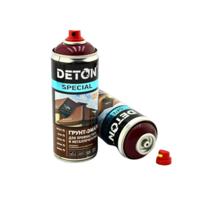 Deton RAL 3005 DETON SPECIAL - 金属瓷砖搪瓷底漆 - 红酒 - 气雾剂，520 毫升 DTN-A07290 图片 – 托木斯克 | carpaint.kz