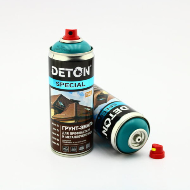 Deton RAL 5021 DETON SPECIAL - 金属瓷砖瓷釉底漆 - 水蓝色 - 气雾剂，520 毫升 DTN-A07362 图片 – 托木斯克 | carpaint.kz