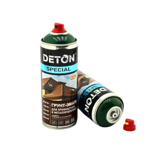 Deton RAL 6005 DETON SPECIAL - 金属瓷砖瓷釉底漆 - 苔藓绿 - 气雾剂，520 毫升 DTN-A07289 图片 – 托木斯克 | carpaint.kz