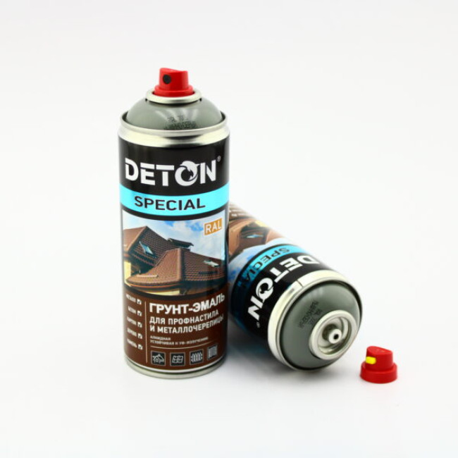 Deton RAL 7005 DETON SPECIAL - 金属瓷砖瓷釉底漆 - 鼠灰色 - 气雾剂，520 毫升 DTN-A07358 图片 – 托木斯克 | carpaint.kz