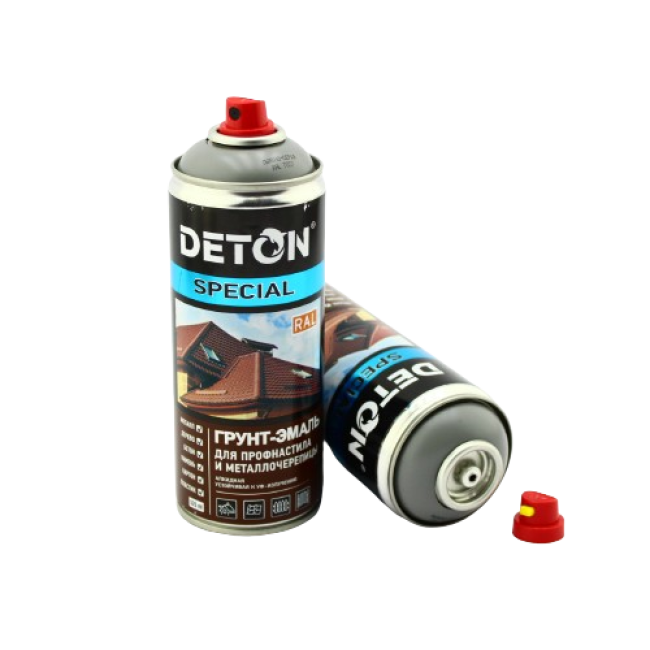 Deton RAL 7037 DETON SPECIAL - 金属瓷砖瓷漆底漆 - 灰灰色 - 气雾剂，520 毫升 DTN-A07321 图片 – 托木斯克 | carpaint.kz