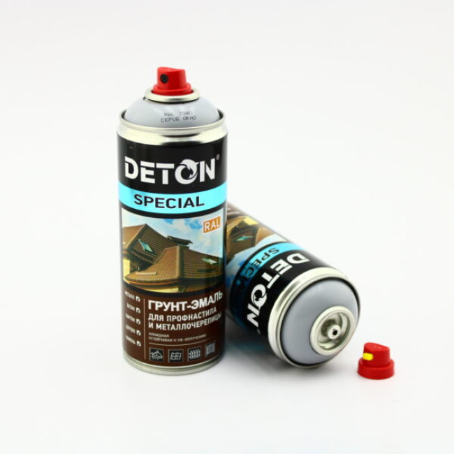 Deton RAL 7040 DETON SPECIAL - 金属瓷砖瓷漆底漆 - 灰色窗户 - 气雾剂，520 毫升 DTN-A07292 图片 – 托木斯克 | carpaint.kz
