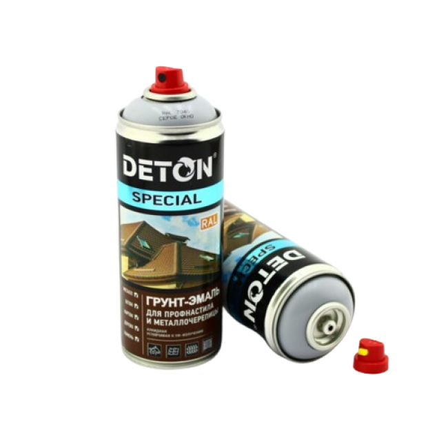 Deton RAL 7040 DETON SPECIAL - 金属瓷砖瓷漆底漆 - 灰色窗户 - 气雾剂，520 毫升 DTN-A07292 图片 – 托木斯克 | carpaint.kz