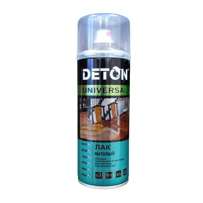 S9029 Лак Матовый универсальный алкидный аэрозольный, 520 мл «Детон/Deton Universal» DTN-A07569 – купить в Томске | Deton Universal | carpaint.kz