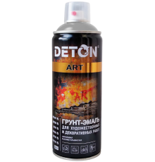 Көркем және сәндік жұмыстарға арналған праймер эмаль DETON ART қара, күңгірт, аэрозоль 520 мл