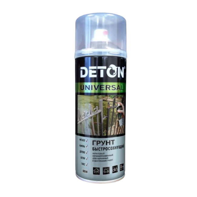 Акрилді праймер DETON UNIVERSAL - Сұр түсті, тез кебетін, аэрозоль 520 мл DTN-A07642 – Томскіде сатып алу | Deton | carpaint.kz