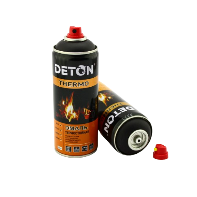 Deton DETON THERMO - Heat-resistant enamel - Black - Aerosol, 520 ml DTN-A70666 – buy in Tomsk | carpaint.kz