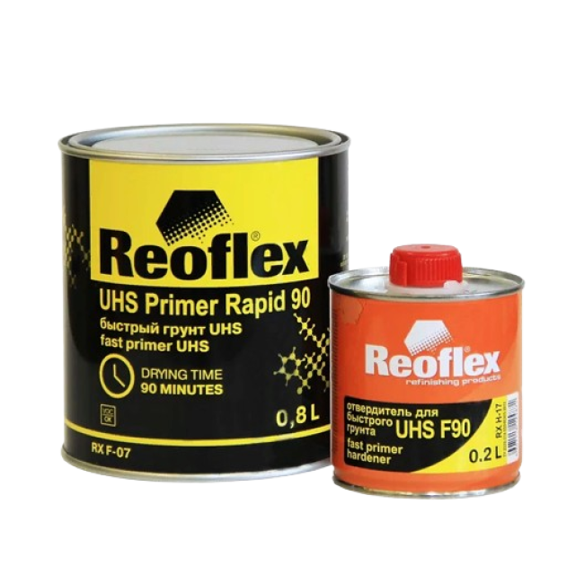 Reoflex 2K Primer UHS акрил 4+1 қара + қатайтқыш, 0,8л+0,2л RX F-07(В)-800 + RX H-17-200 – Томскіде сатып алу | Reoflex | carpaint.kz