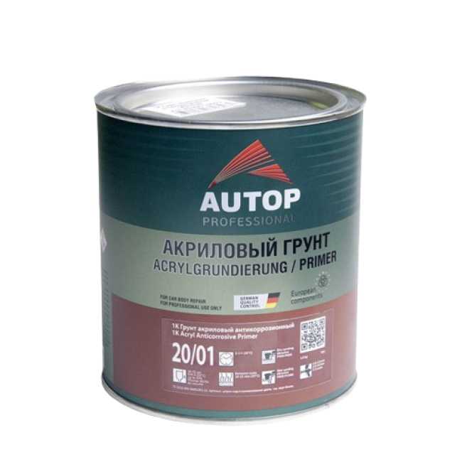 AUTOP 20/01 - Коррозияға қарсы акрил праймер - Қара - Консерві, 1 кг ATP-PR20/01-08/P2 – Томскіде сатып алу | Autop | carpaint.kz